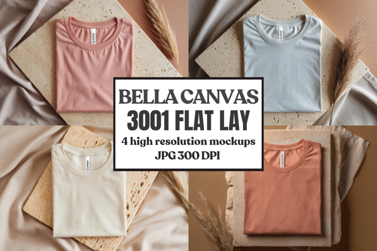 Bella Canvas 3001 Flat Lay T-Shirt Mockup