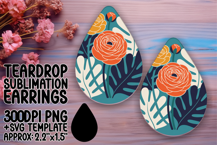 Unique Teardrop Design for Earrings , Flowers