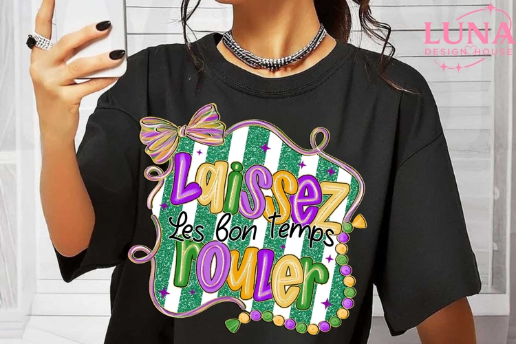 Glitter Laissez Les Bon Temps Rouler png, Coquette Mardi Png