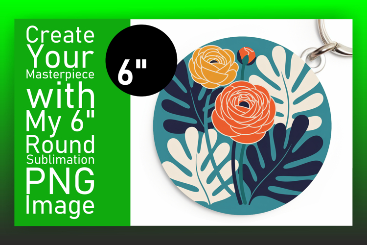 Cute Flamingo with Flowers Round Design PNG