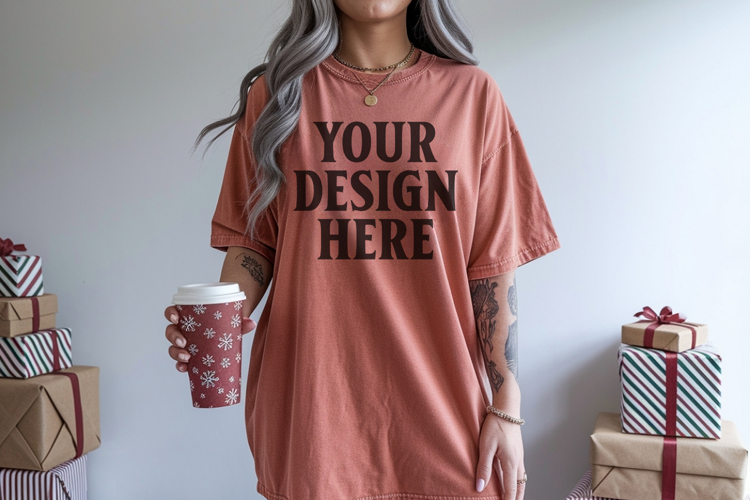 Yam Christmas Comfort Colors 1717 TShirt Mockup, CC 1717