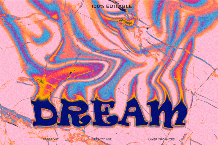 Psychedelic Dream Text Effect PSD Template