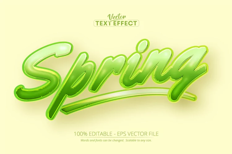 Cartoon text effect, editable spring text and comic text