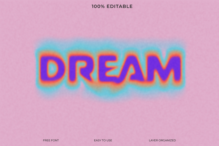 Dreamy Blur Text Effect Photoshop Template