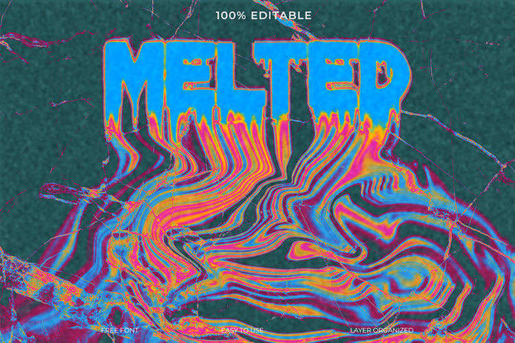 Melted Text Effect PSD Template