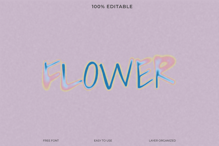 Flower Text Effect PSD Photoshop Template