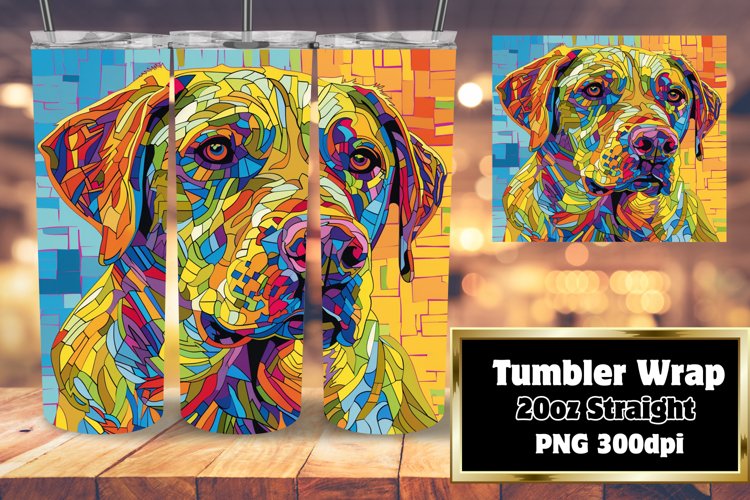 Whimsical Colorful Dog Wrap 20oz Design