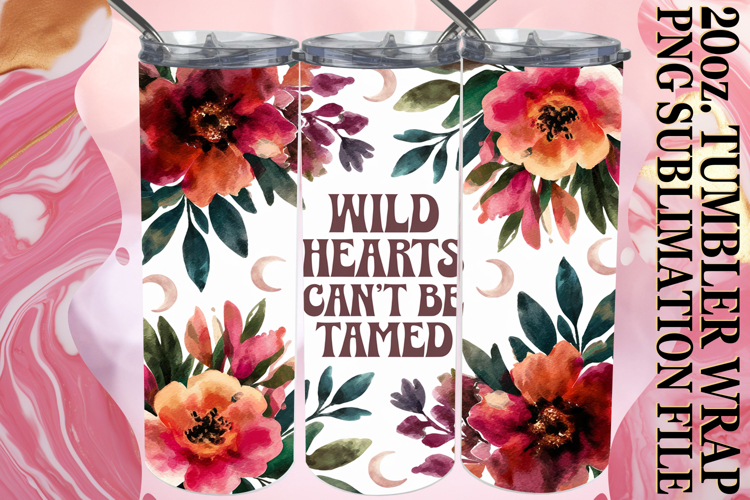 Cozy Sunsets 20oz tumbler wrap, Flower Quote
