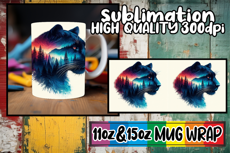 Inspired dreams sublimation mug wrap, Animals Art