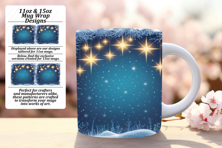 Radiant 15oz Mug Wrap Png Template , Christmas