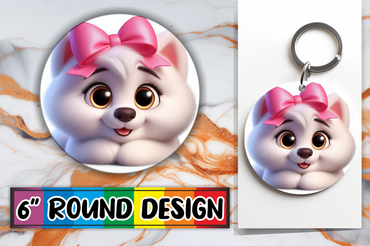 Radiant Circle Ornaments Design PNG, 3D Dog