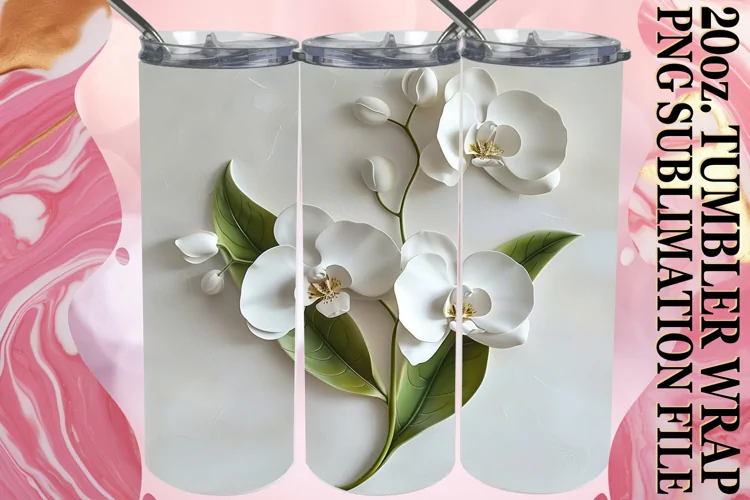 Blossom Radiance: 3D Tumbler Sublimation