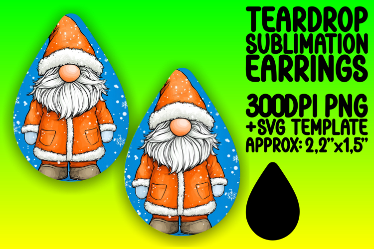 Chic Teardrop Design for Sublimation Projects , Gnome