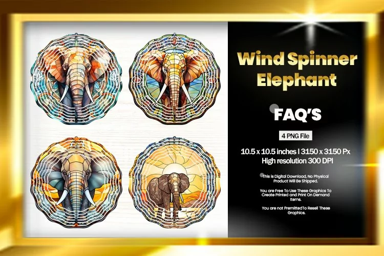 Elephant Wind Spinner Sublimation - 04 Variations
