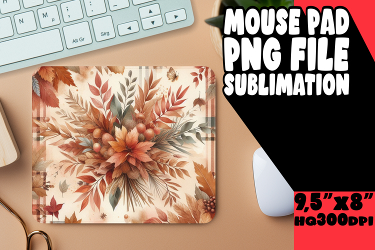 Cozy Mouse Mat Design Sublimation, Autumn Flower