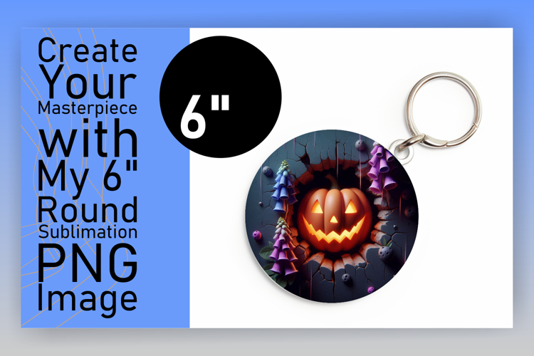Playful Circle PNG for Sublimation , 3D Pumpkin