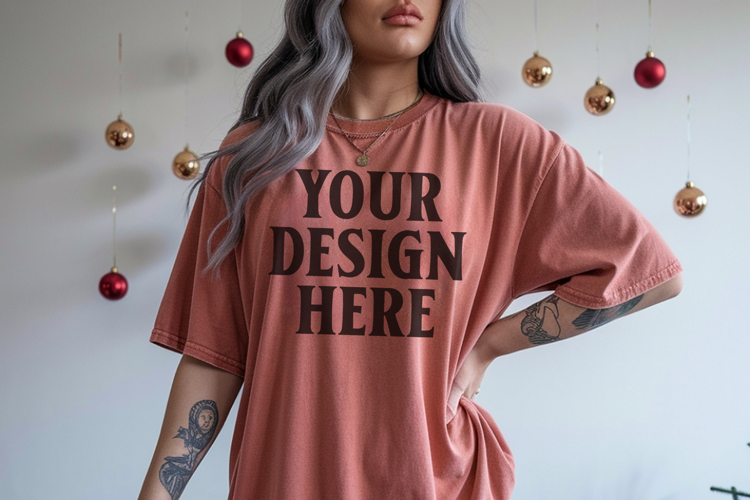Yam Christmas Comfort Colors 1717 TShirt Mockup, CC 1717