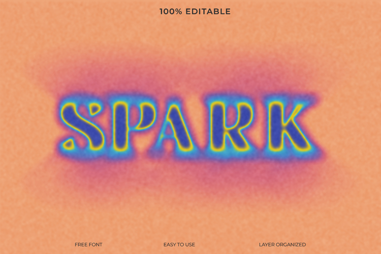 Blurry Text Effect PSD Free Template