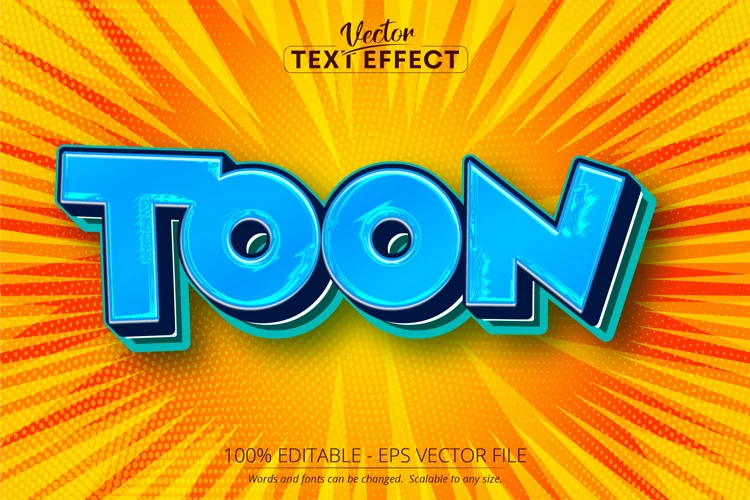 Cartoon text effect, editable comic text style