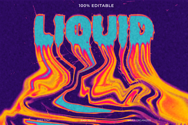 Liquid Dripping Text Effect Photoshop Template