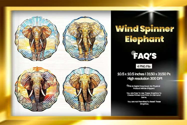 Elephant Wind Spinner Sublimation - 04 Variations