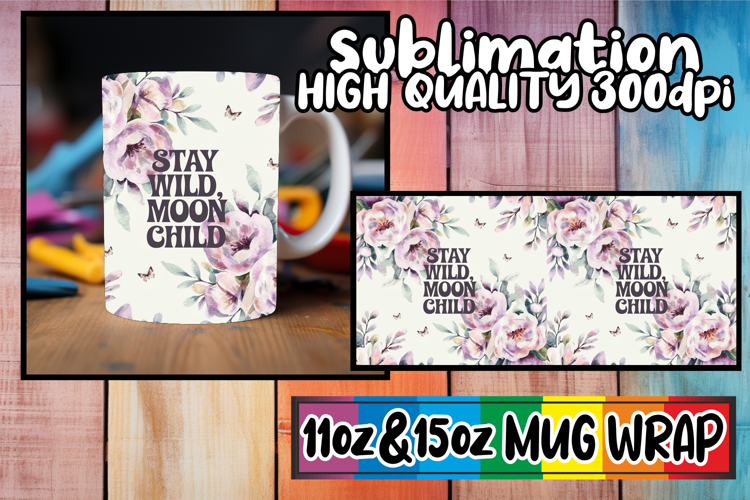 Joyful vibes 11oz 15oz sublimation wrap, Flower Quote