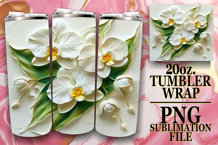 3D Petal Harmony: Sublimation 20oz Tumbler