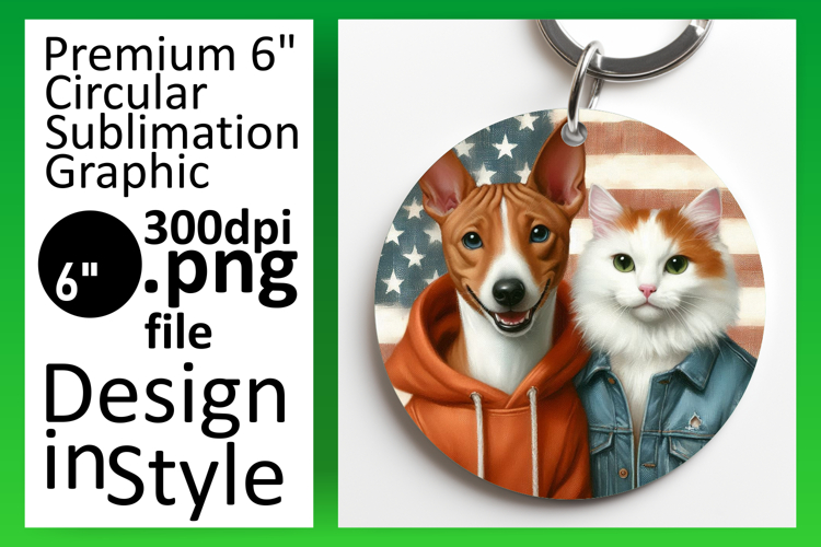 Unique Circle PNG for Sublimation , Dog and cat
