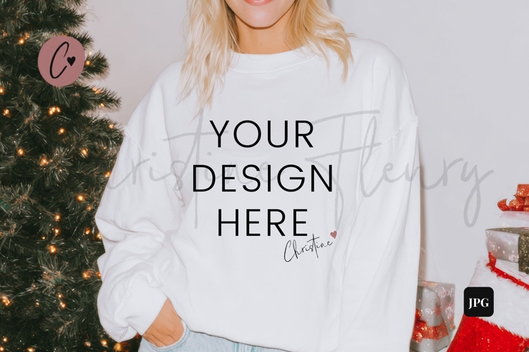 White Christmas Sweatshirt Mockup