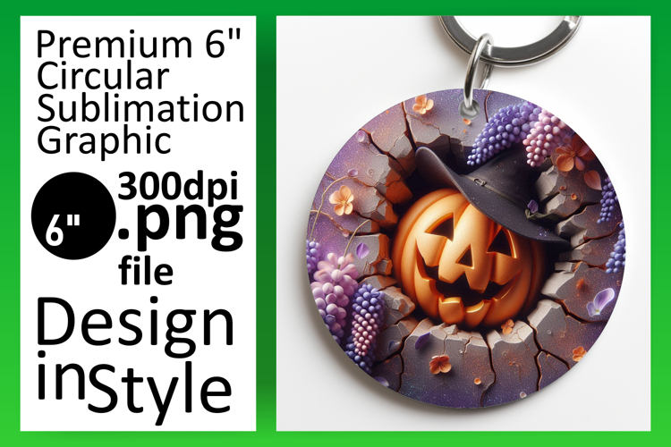 Chic Round Design Coaster Template , 3D Pumpkin