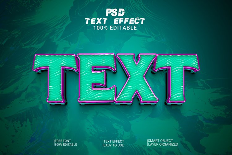 Text 3d psd text effect style example image 1