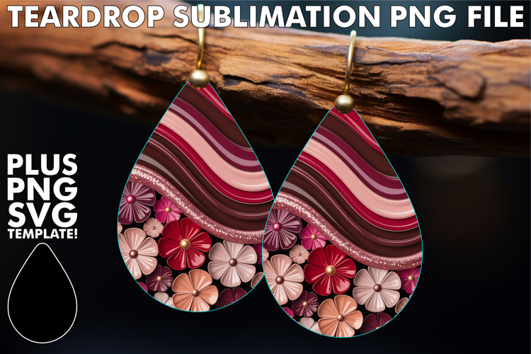 Sweet Teardrop EARRINGS PNG Design, Pattern