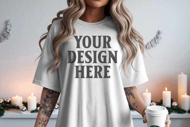 White Tshirt Mockup Image 12
