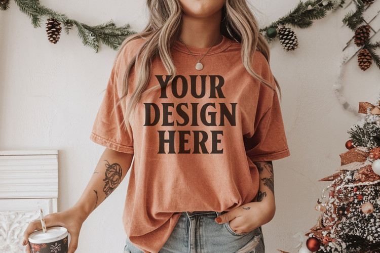 Yam Christmas Comfort Colors 1717 TShirt Mockup, CC 1717