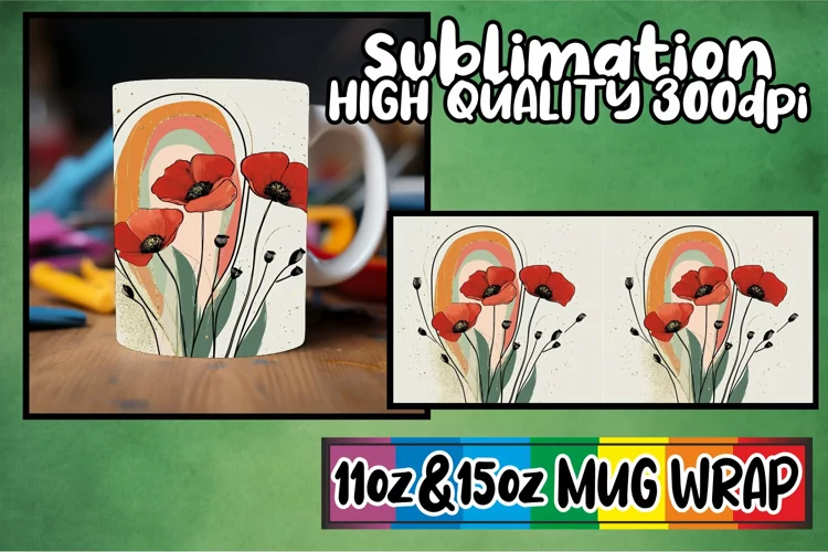 Bright smiles sublimation mug wrap, Flower