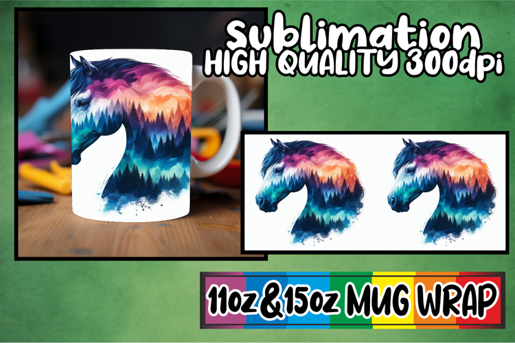 Joyful vibes sublimation mug wrap, Animals Art