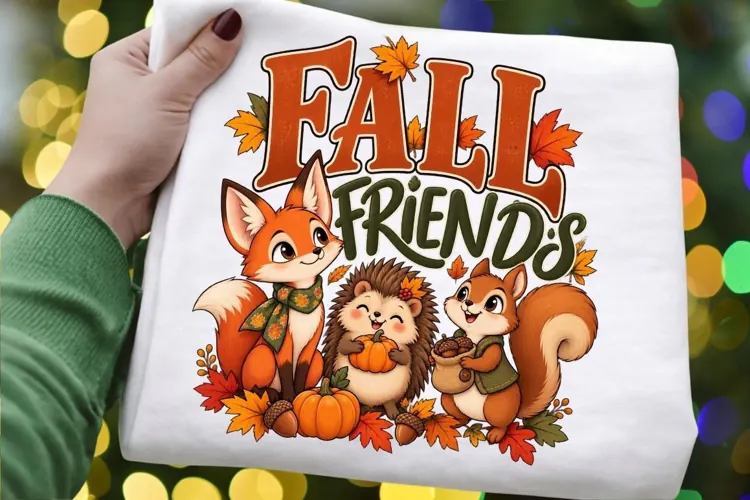 Fall Friends PNG, Cute Woodland Animals Autumn Sublimation