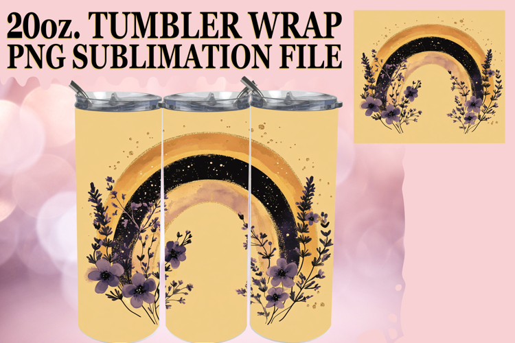Blissful moments 20oz tumbler wrap, Rainbow