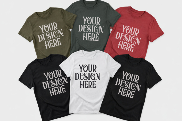 Christmas Family Matching Shirt Mockup | Cozy Boho Flat Lay