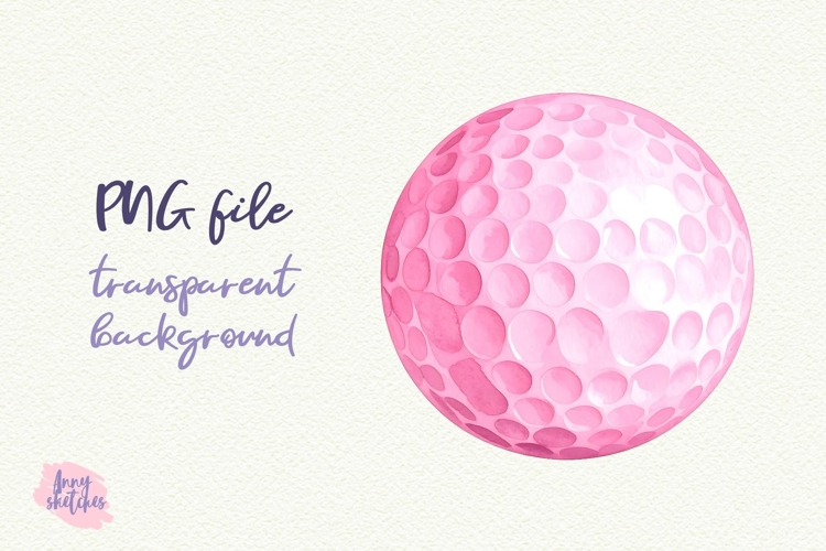 Round Pink Golf Ball Coquette Retro Pink Golf Clipart