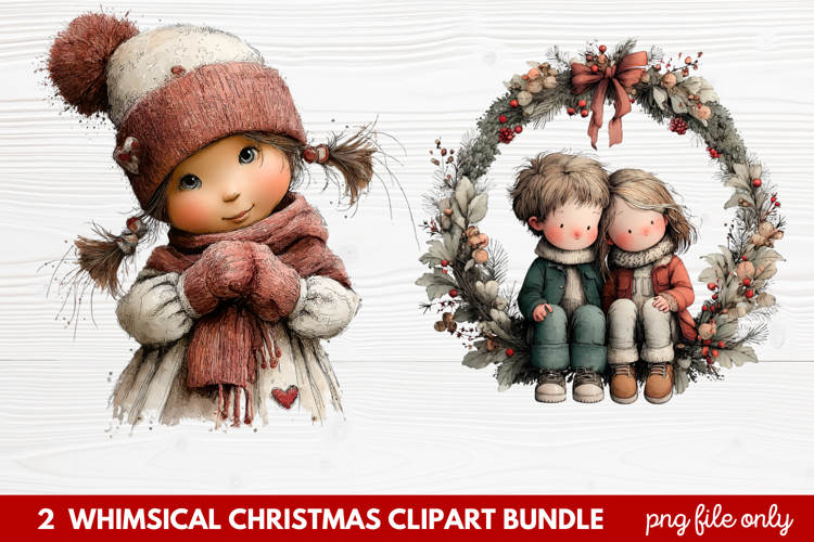 Whimsical Christmas Clipart | Cute Festive Holiday PNG