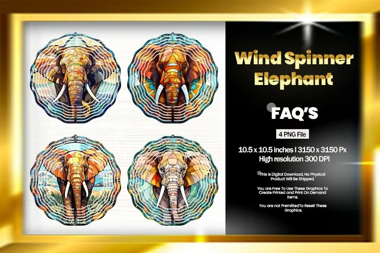 Elephant Wind Spinner Sublimation - 04 Variations