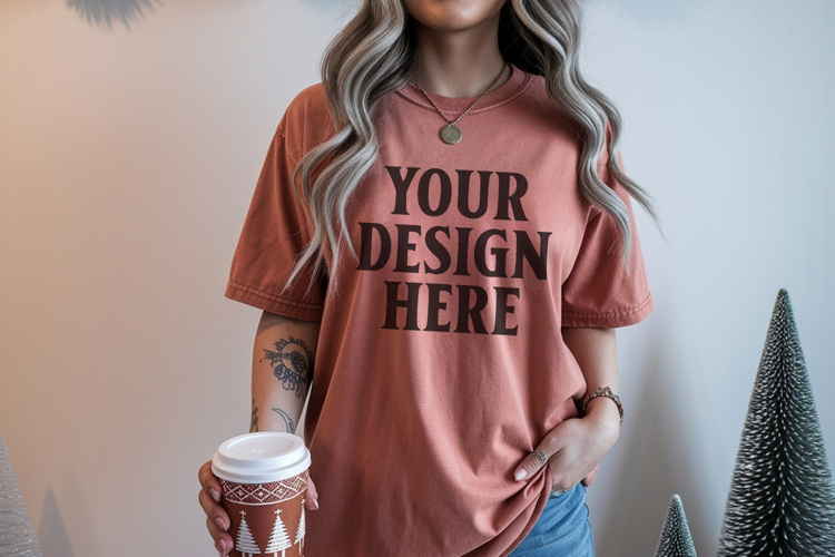 Yam Christmas Comfort Colors 1717 TShirt Mockup, CC 1717