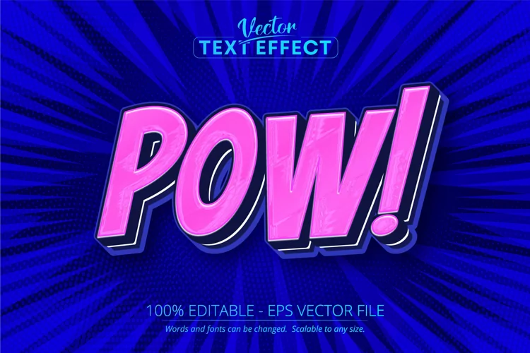 Cartoon text effect, editable comic text style