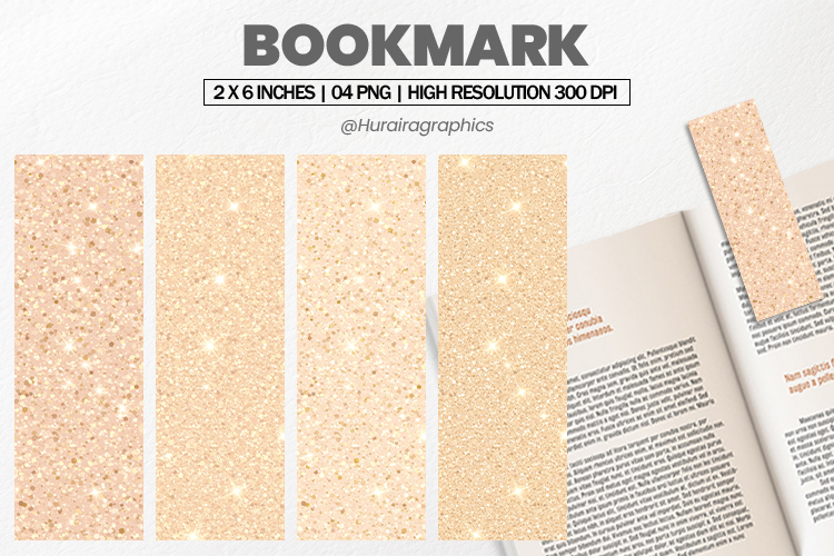 Champagne Glitter Bookmark PNG, Bookmark Sublimation