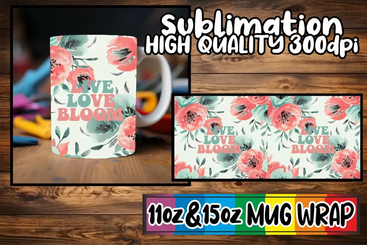 Bright horizons 11oz 15oz sublimation wrap, Flower Quote