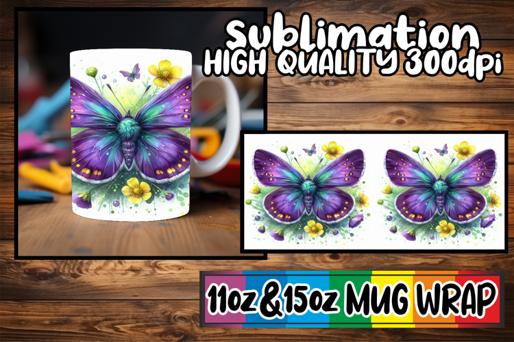 Gentle joys 11oz 15oz sublimation wrap, Butterfly