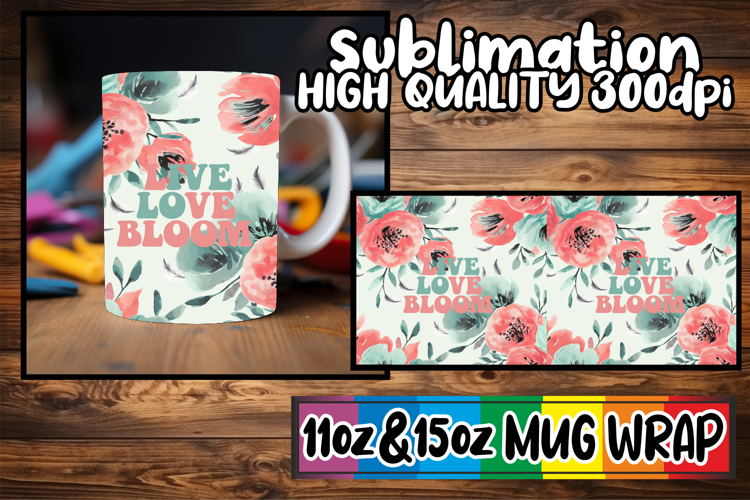 Cheerful memories 11oz 15oz sublimation wrap, Flower Quote