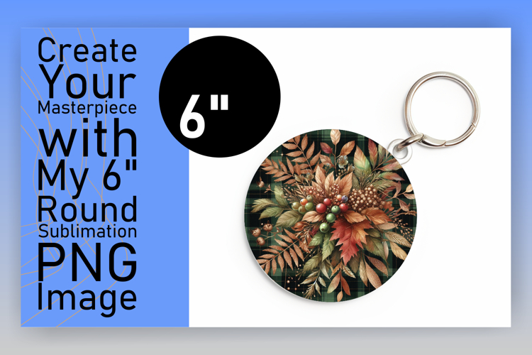 Stylish Circle Design for Sublimation , Autumn Flower