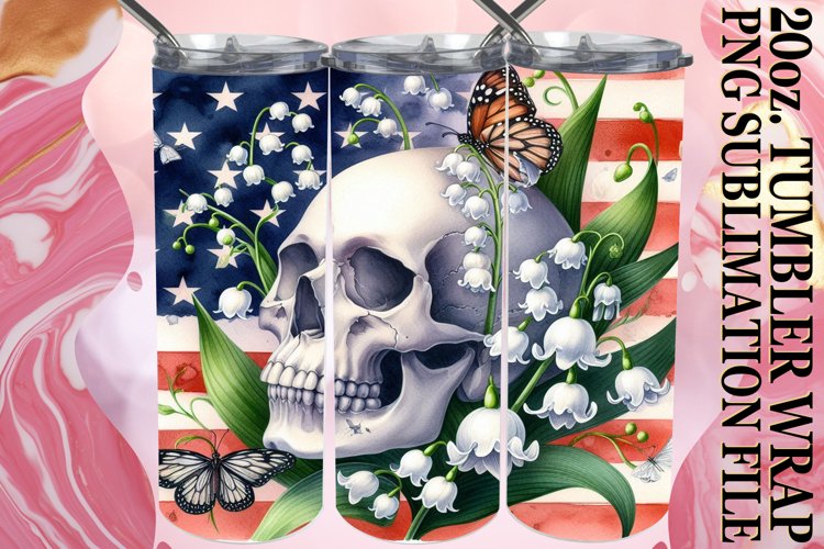 SWEET VIBES 20oz TUMBLER WRAP, Skull USA